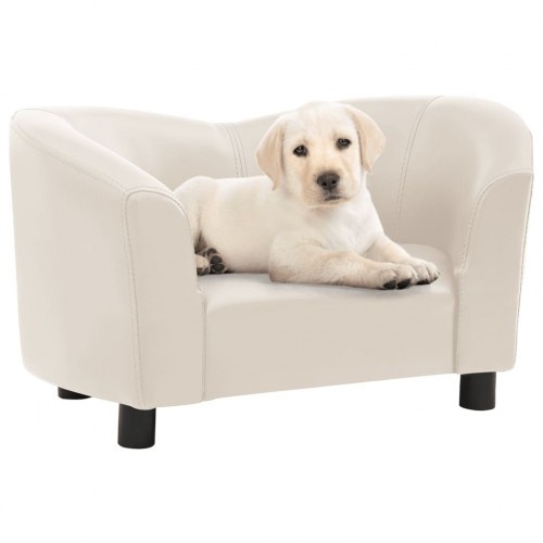 Sofá para cães Vidaxl em couro creme