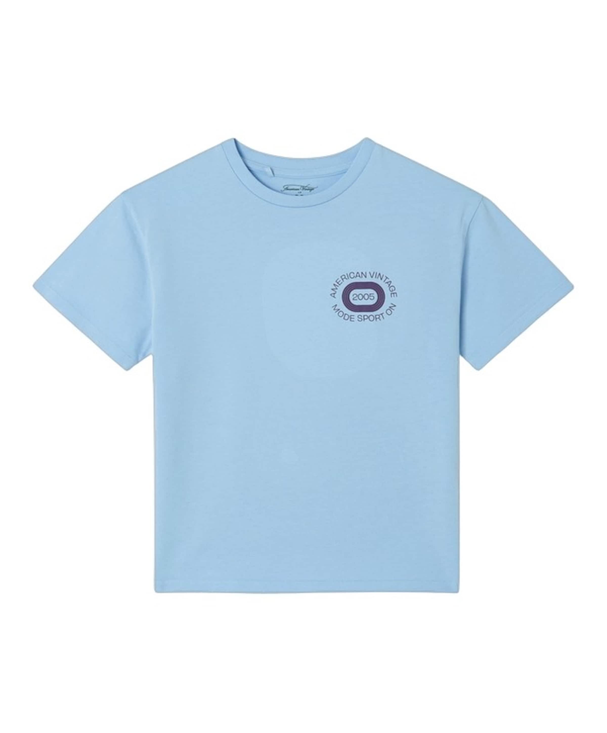 American Vintage Uniseks T-shirt blauw