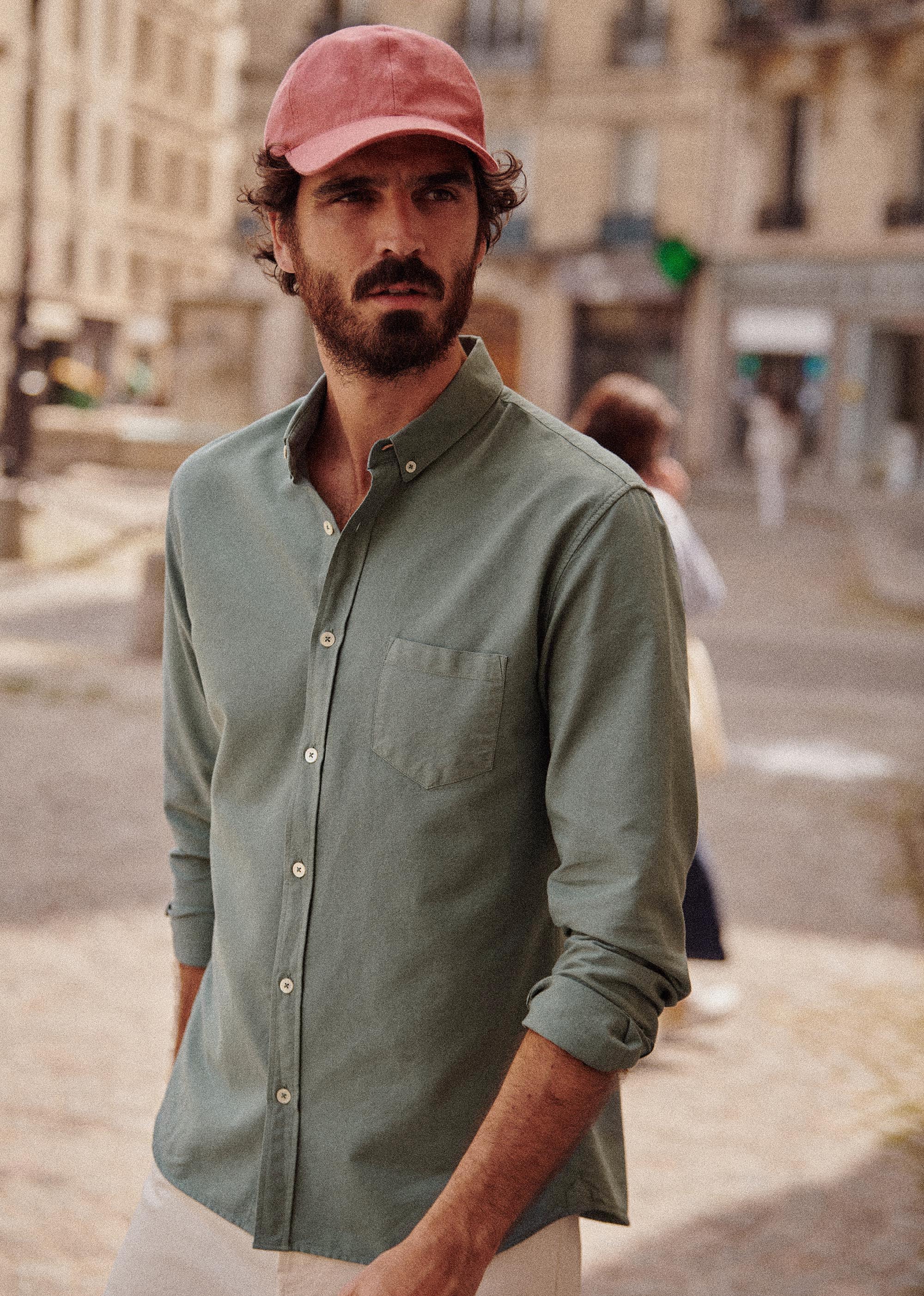 Chemise Charlie Oxford - Vert Argile - E-SHOP/CHEMISES & BLOUSES 5905313