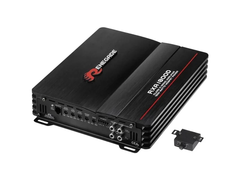 Renegade RXA1800 1-kanals-sluttrin 1800 W Lydstyrke-/bas-/diskant-regulering Passer til (bilmærke): Universal