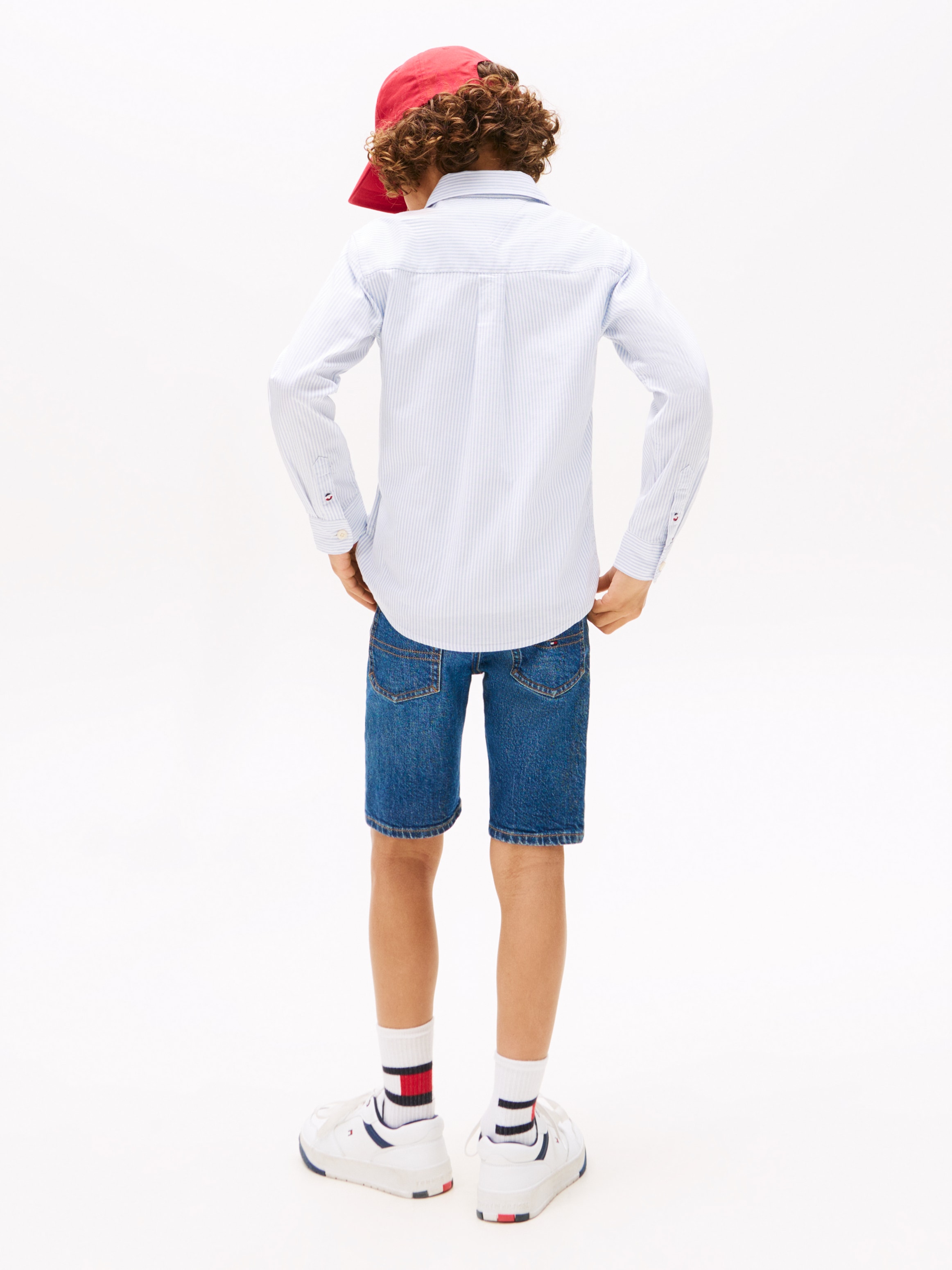 Tommy Hilfiger Langarmhemd »FLEX ITHACA SHIRT LS«, mit Streifenmuster, Logostickerei