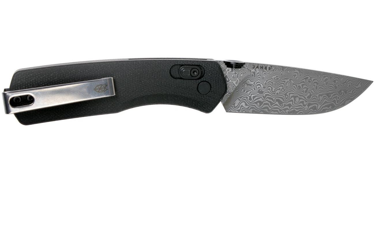 The James Brand The Carter, black G10, Damascus zakmes KN108147-00