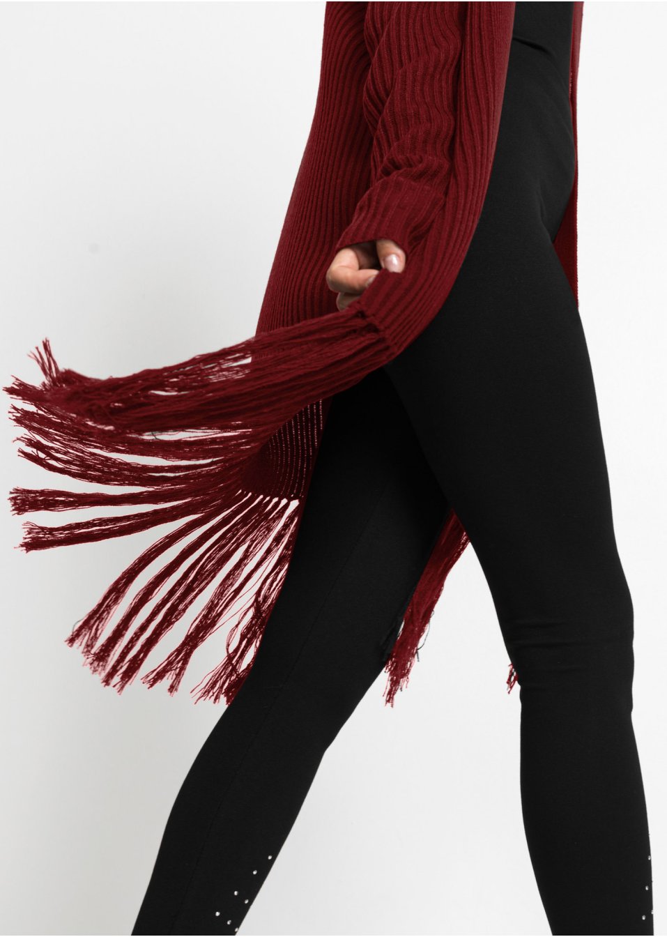 Gilet en maille avec franges