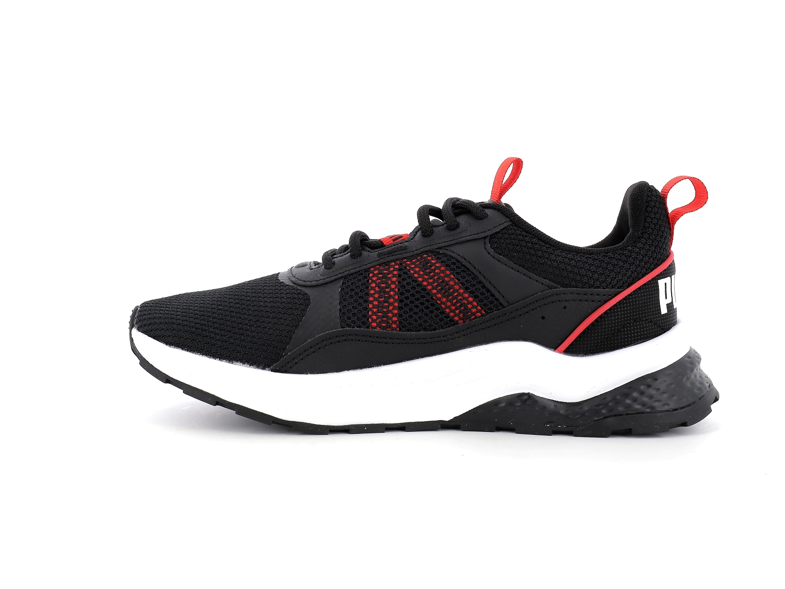 Puma-390841 Matières combinées Noir Rouge