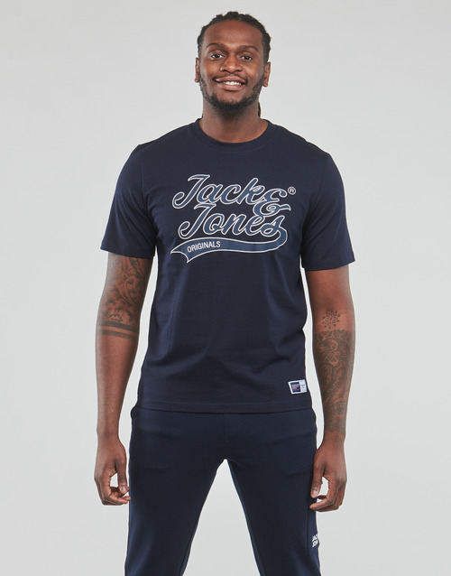 Jack & Jones - JORTREVOR UPSCALE SS TEE CREW NECK - Marine