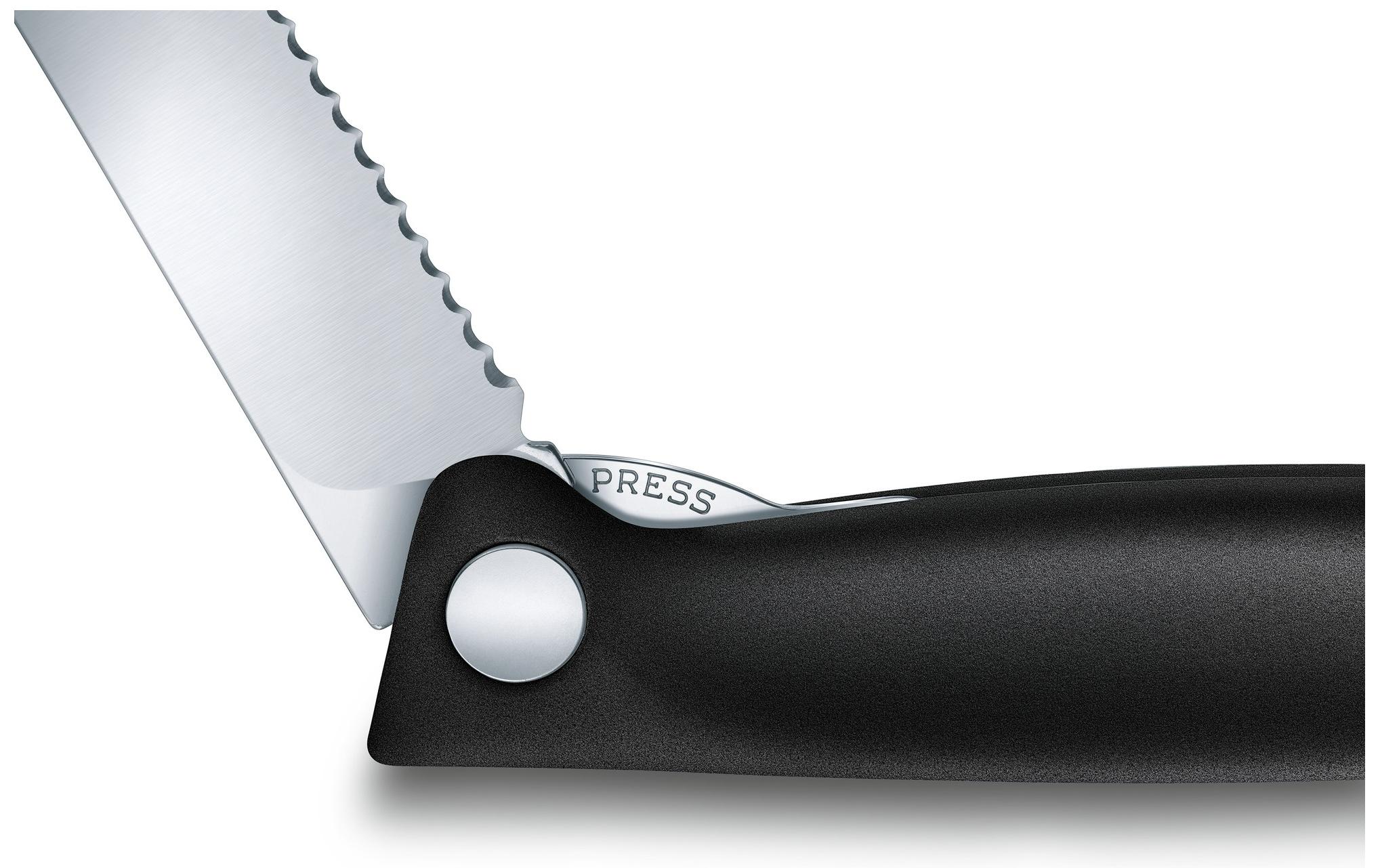 Gemüsemesser Swiss Classic SchwarzSchwarzes, faltbares Rüstmesser 11 cm