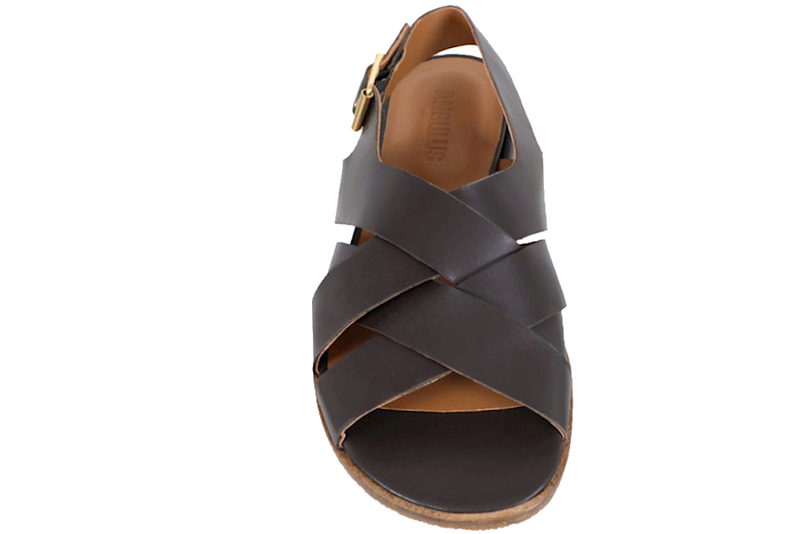 ANGULUS SANDAL I MØRKEBRUNT GLAT SKIND
