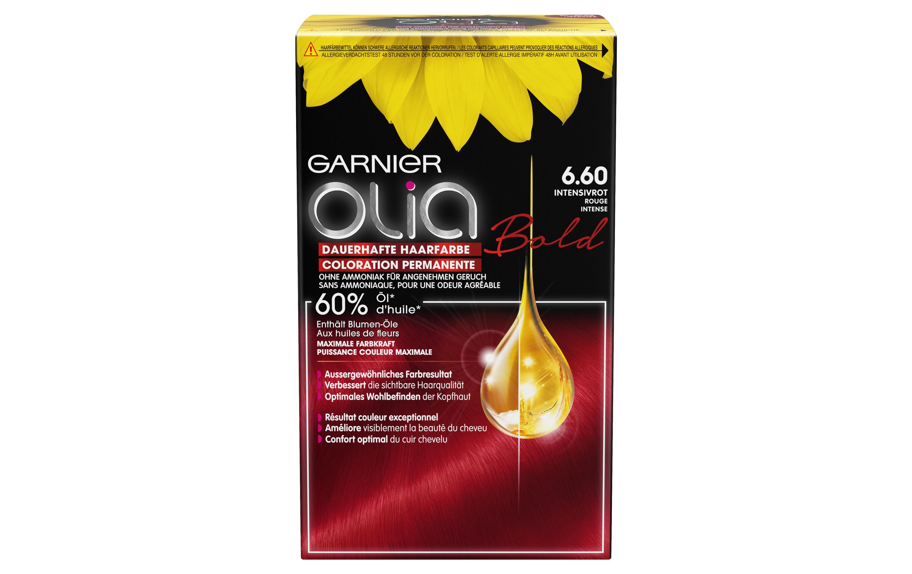 Haarcoloration Olia 6.60 Intensiv-RotDauerhafte Haarfarbe ohne Ammoniak