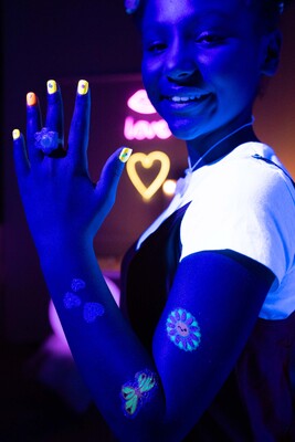 FAB LAB Glow In The Dark Glitter Tatoveringssett