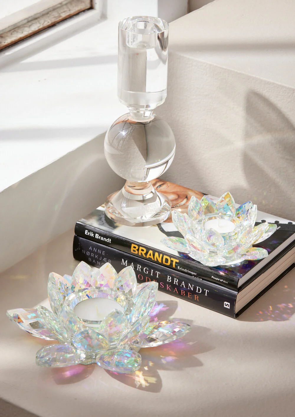 Margit Brandt  Lotus Crystal fyrfadsstage, lille - Rainbow