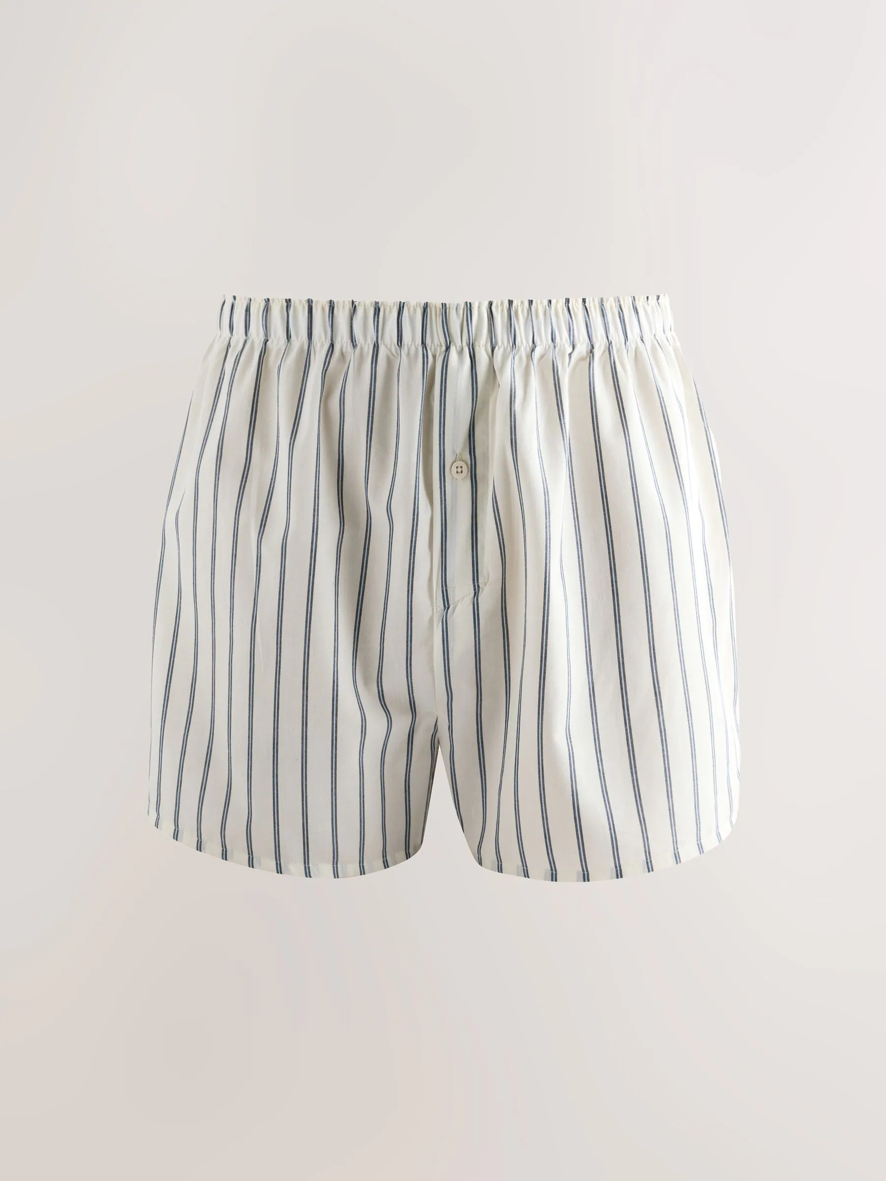 Blauw groen gestreept - Verpakking van 4 - Geweven boxershorts van puur katoen