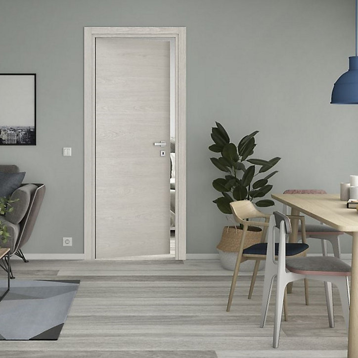 Bloc-porte Summa grigio H.204 x l.63 cm, poussant gauche