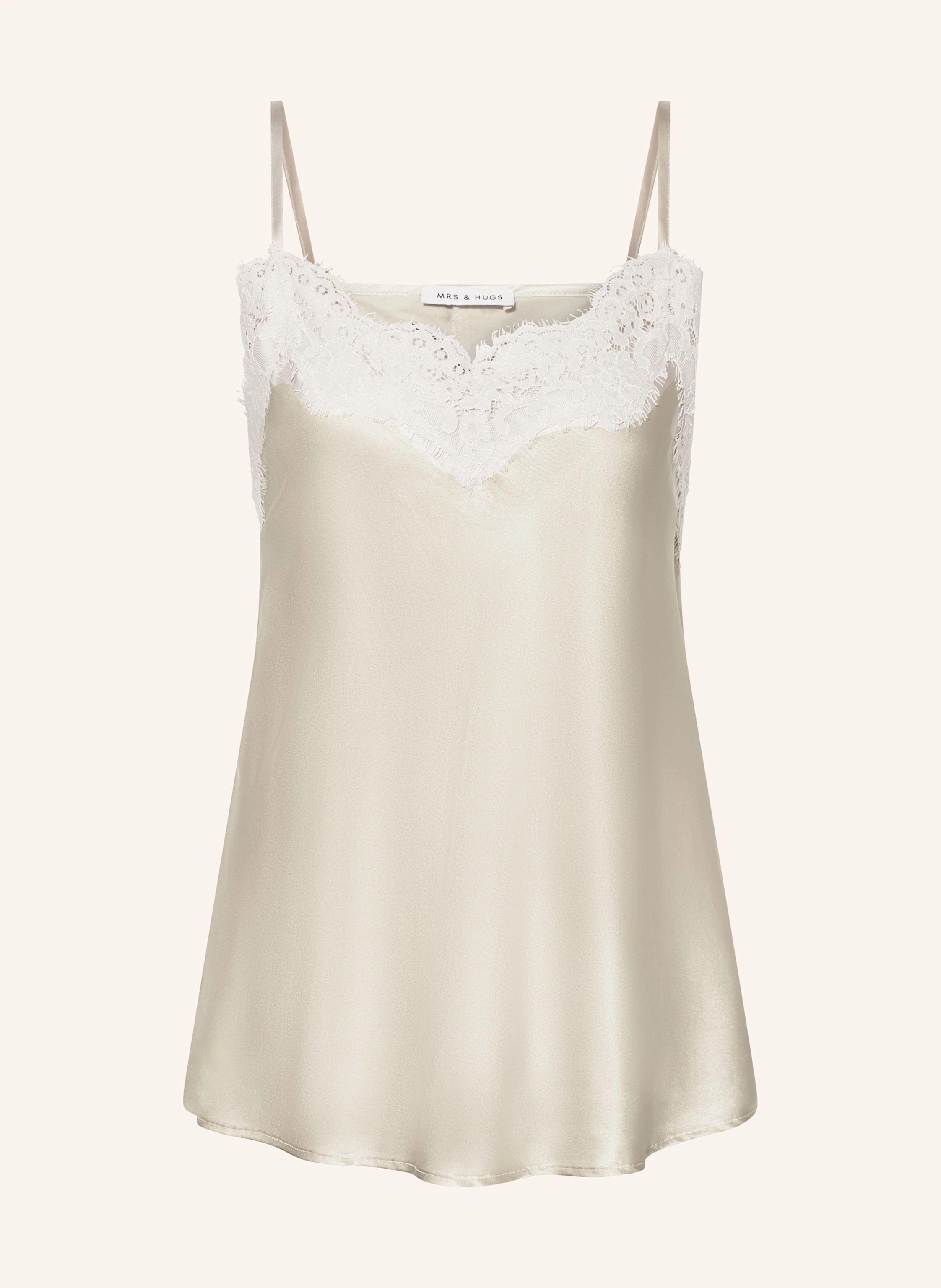 MRS & HUGS Satintop aus Seide mit Spitze