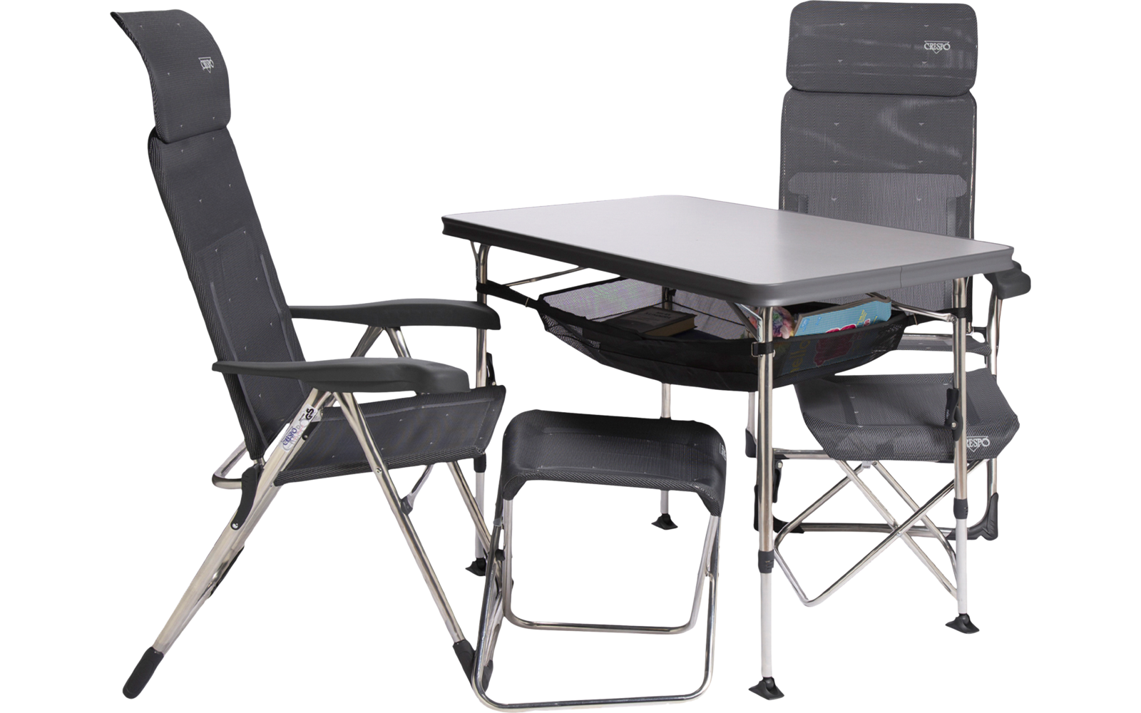 Crespo AL/213 CTR Tisch, 2 Stühle + 2 Beinauflagen
