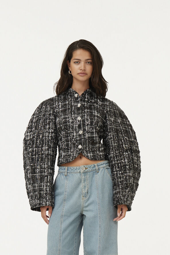 ROTATE Birger Christensen Boucle Jacket 1000 black comb.