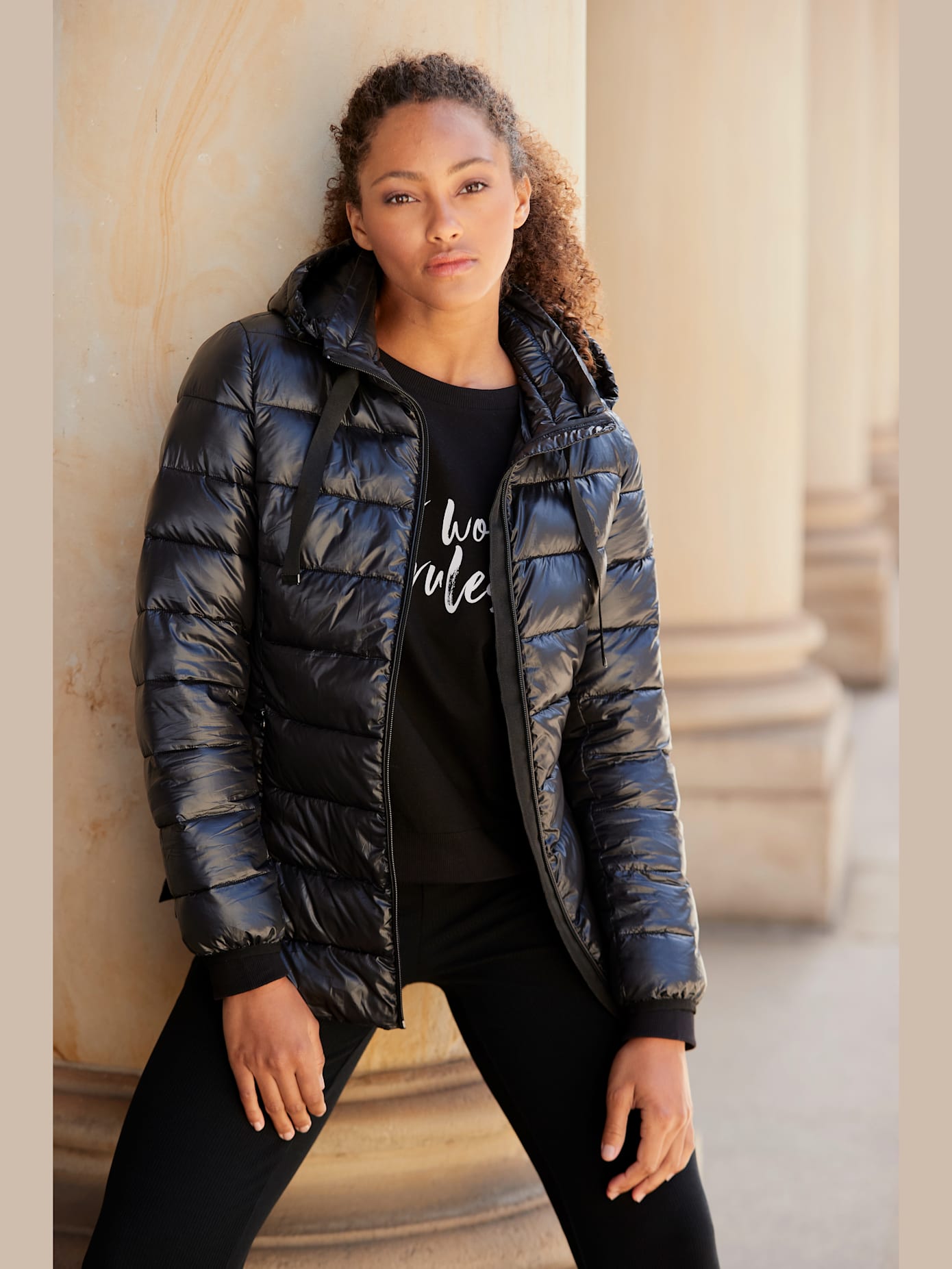 Doudoune veste matelassée avec capuche amovible