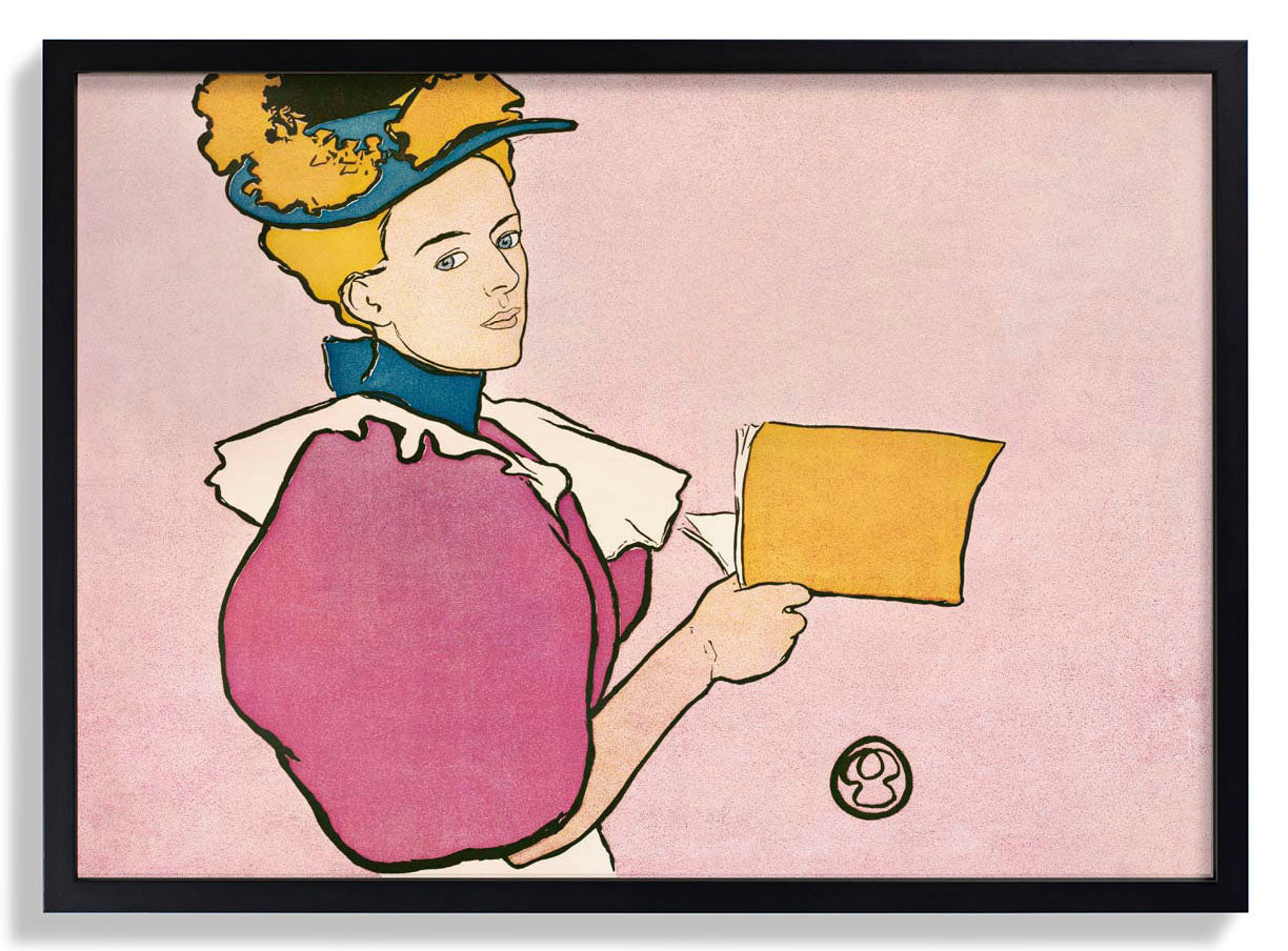 Frau hält Buch von Edward Penfield