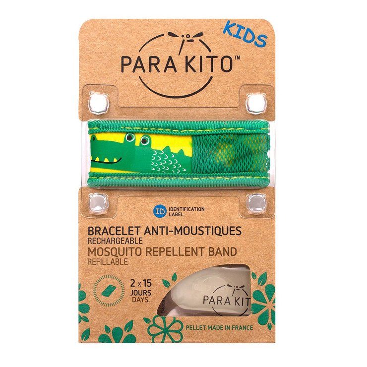 Bracelet anti-moustique rechargeable Croco vert