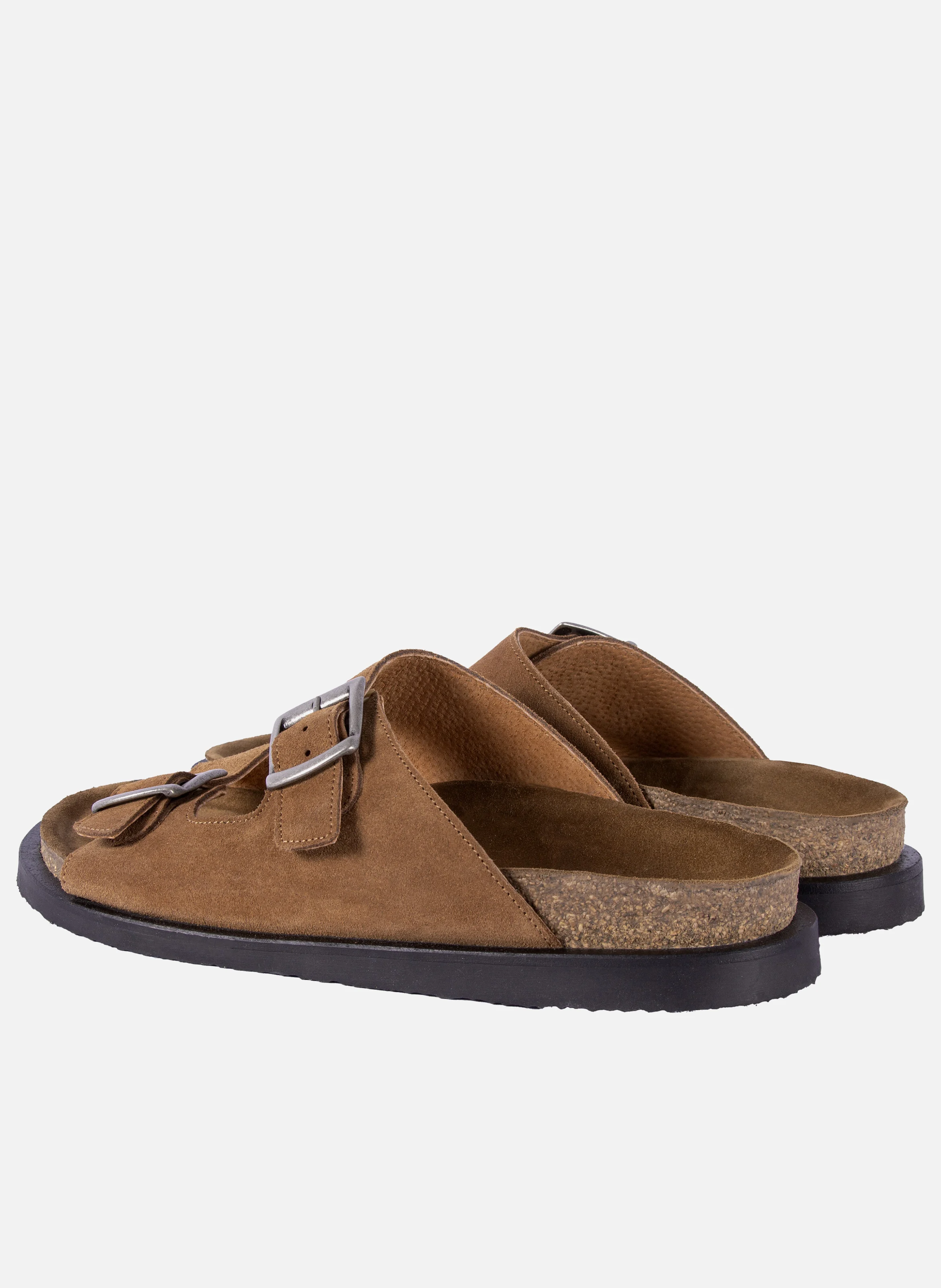 Mules liège cuir daim | Marron