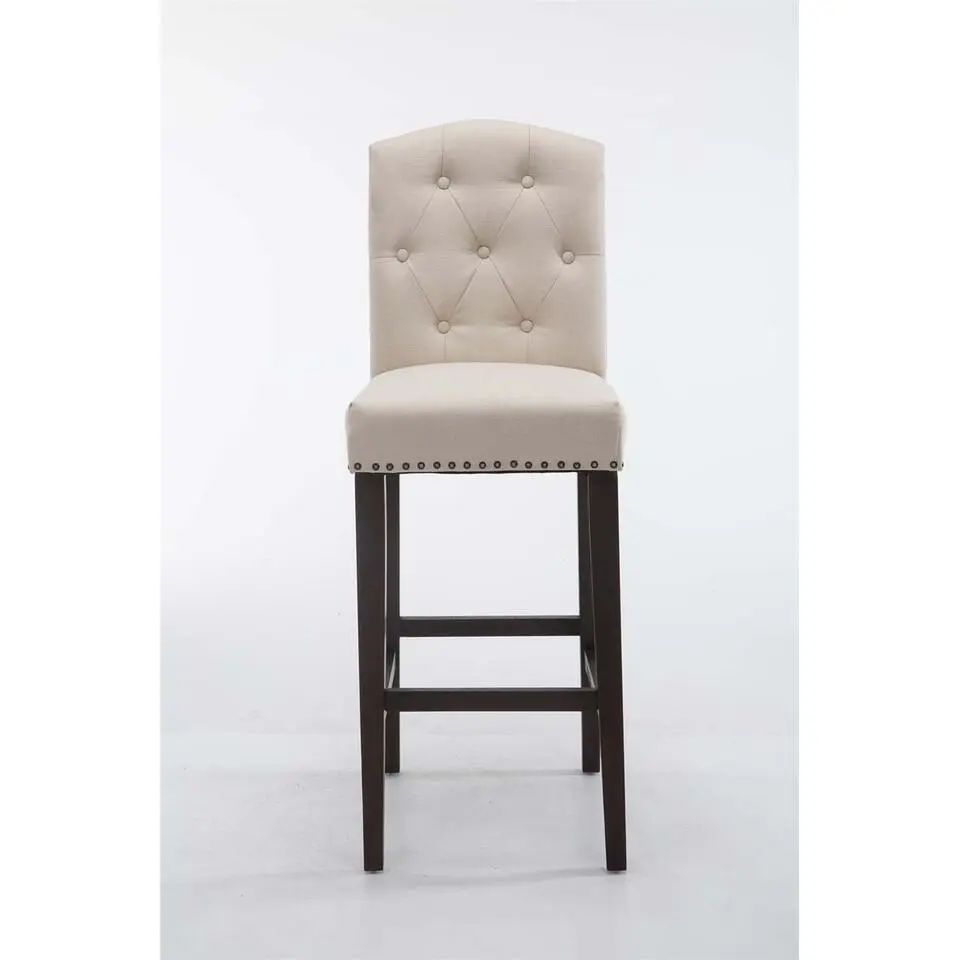 CLP Barkruk Louise antiek Frame - Stof - creme
