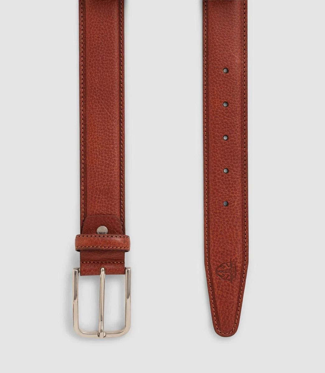 Ceinture ajustable en cuir cognac 