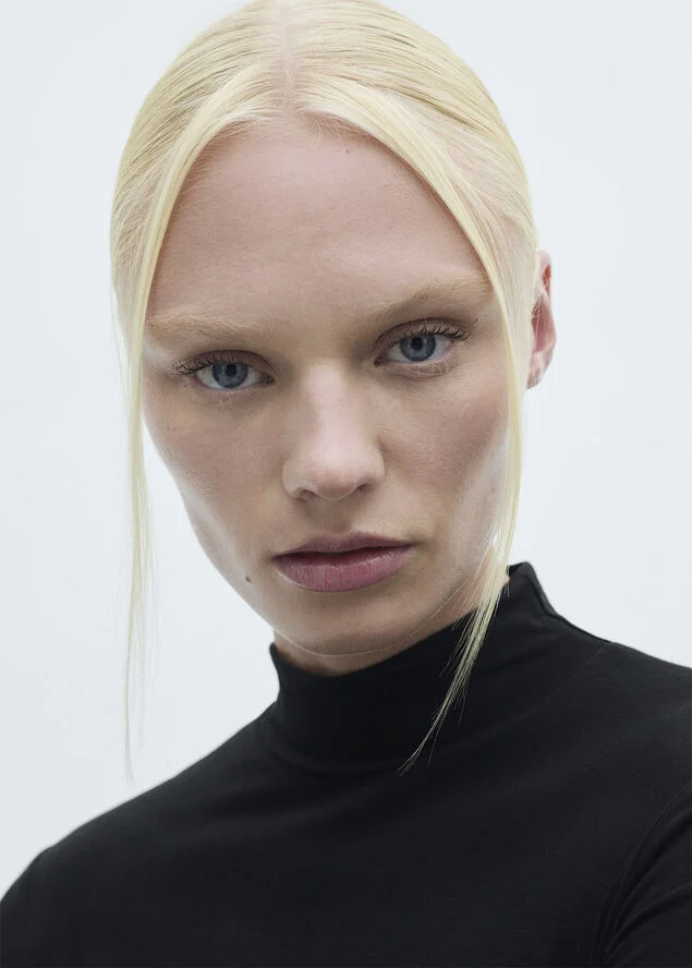 MANGO Turtleneck t-shirt Black
