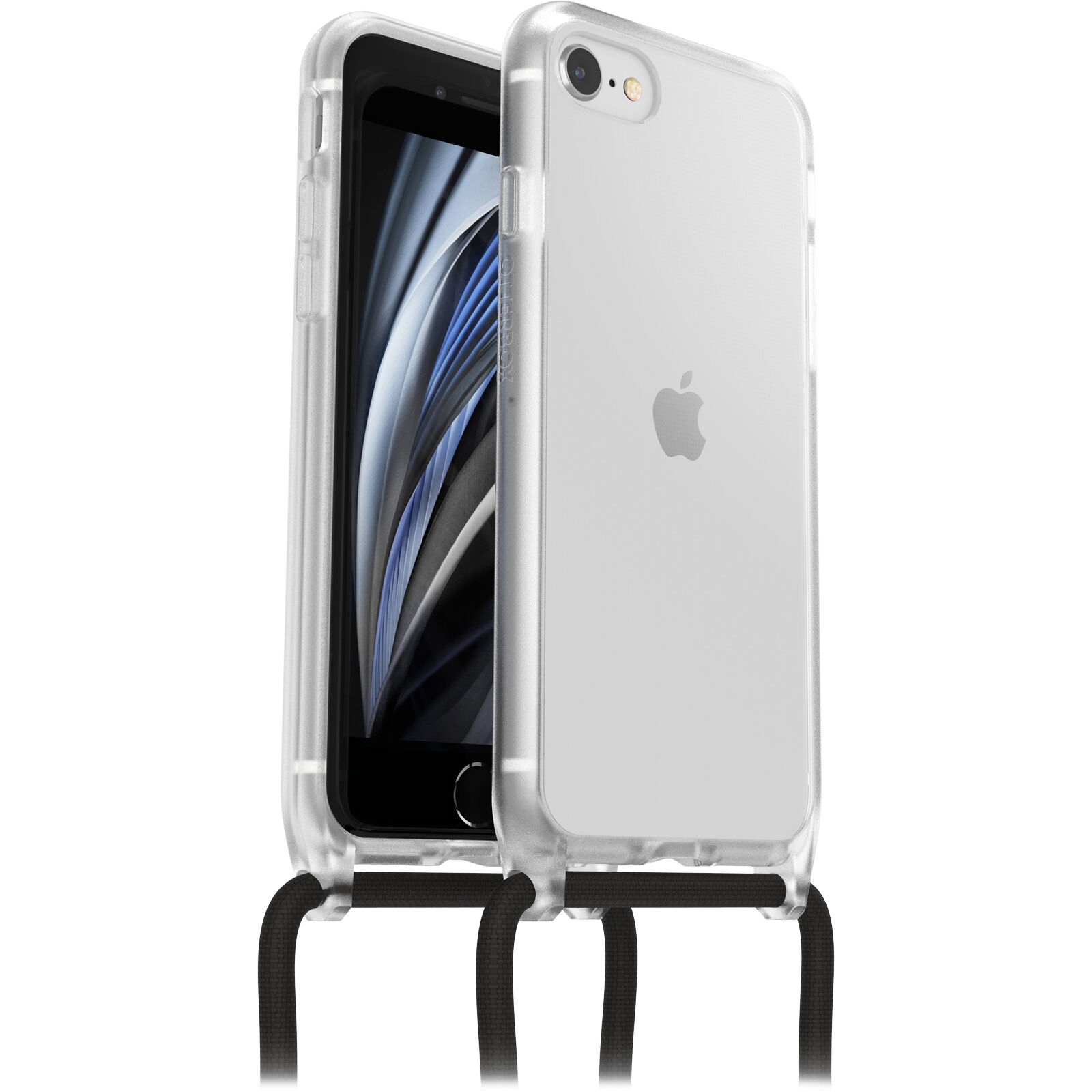 iPhone SE (2022/2020) / 8 / 7 Hybrid Necklace Hülle React Necklace Case Recycelt mit abnehmbarer Handykette (77-92277) - Transparent