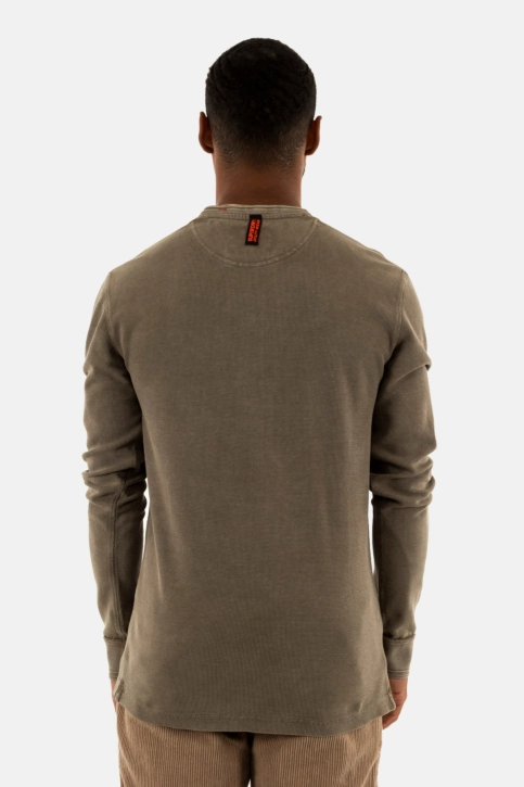Tee shirt manches longues superdry vintage cwj morel brown
