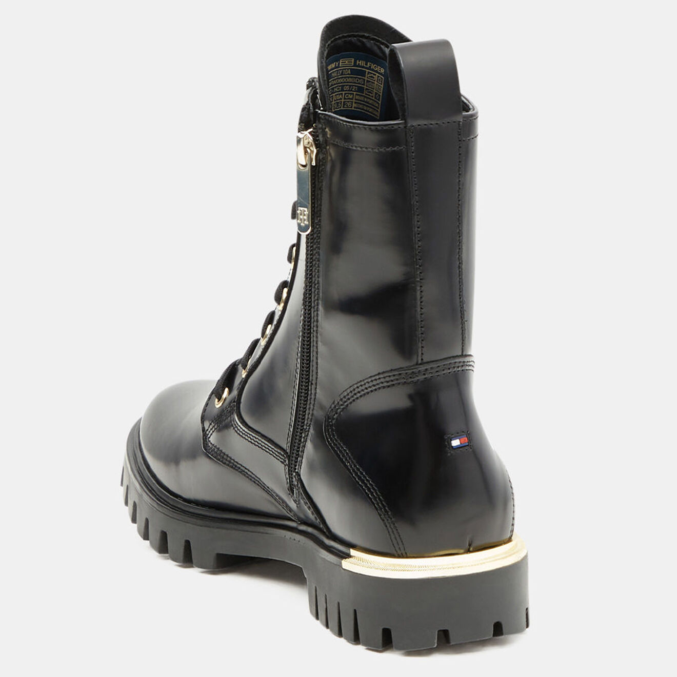 Tommy Hilfiger Boots en Cuir crantées noires