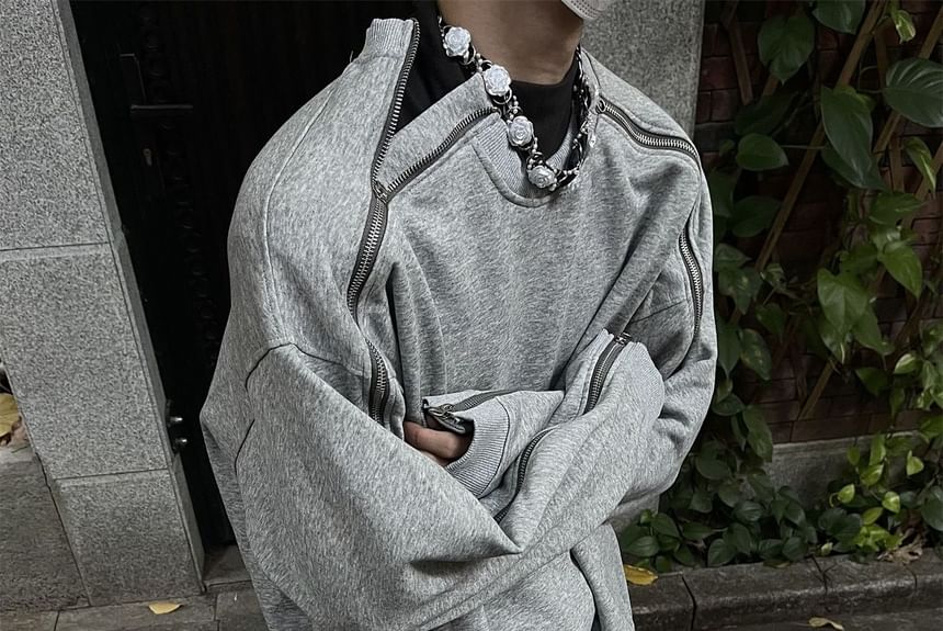Savenne - Sweatshirt met ronde hals en rits