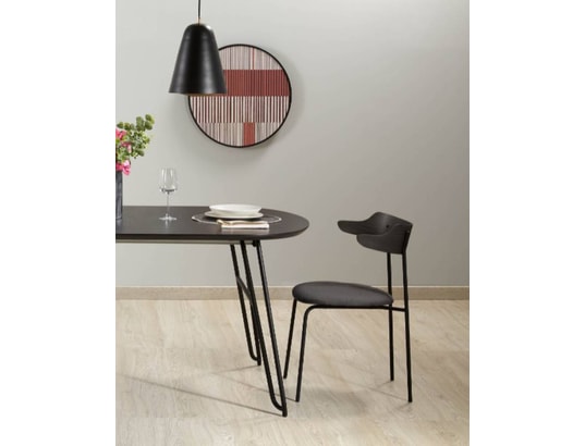 LF - Table de salle à manger Norfort ovale noire 170/320 x 100 cm
