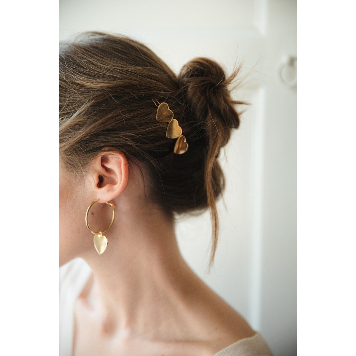 petites boucles d'oreilles créoles coeurs plaqué argent - APHRODITE