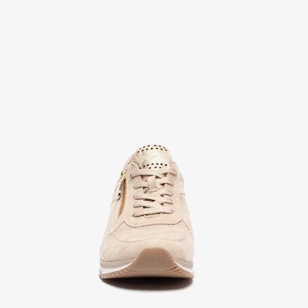 Nova dames sneakers beige met kurk details