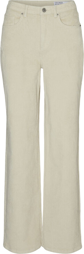 Vero Moda VMTESSA HR WIDE CORUDROY PANTS Oatmeal