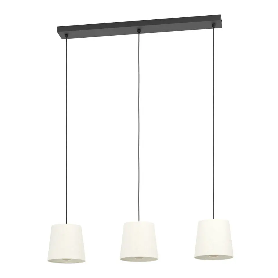 EGLO Febres Hanglamp - E27 - teddy stof - Zwart/Wit
