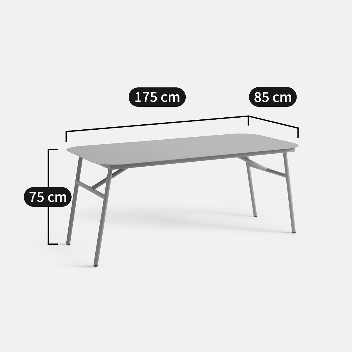 LA REDOUTE INTERIEURS<br>Mesa de jardim em aço e metal, Hanso