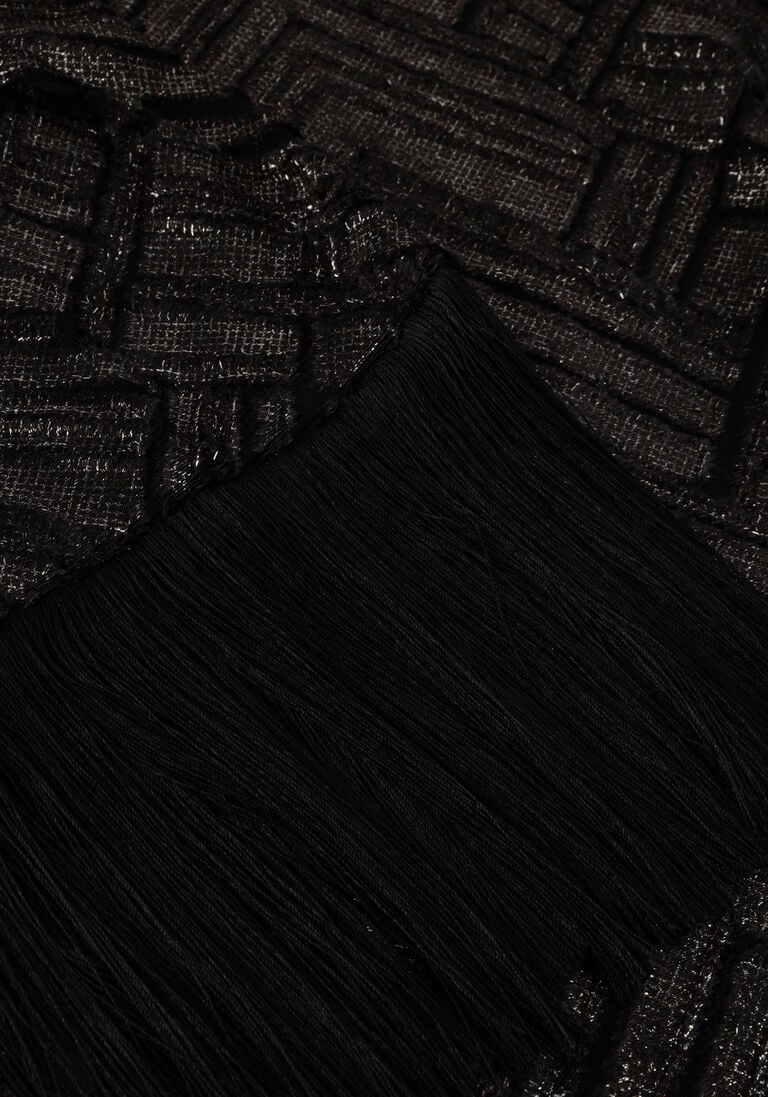 ANA ALCAZAR zwarte ana alcazar mini jurk 60s dress fringes