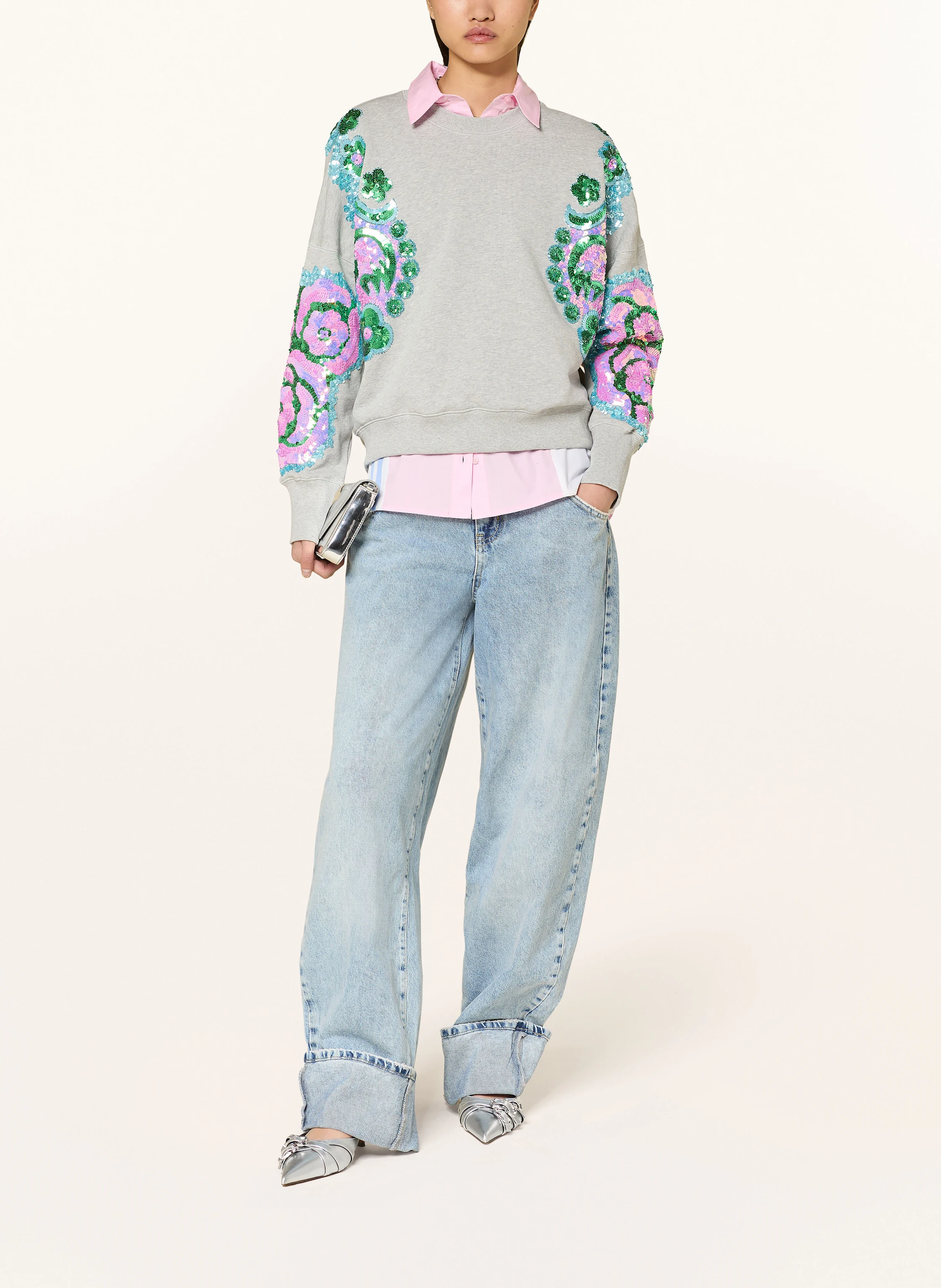 ESSENTIEL ANTWERP Sweatshirt HECRAZY mit Pailletten