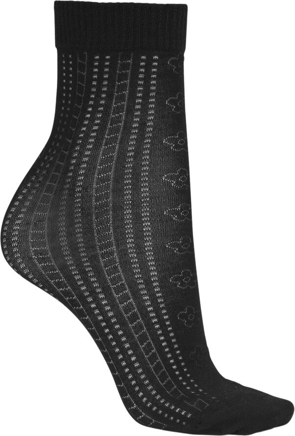 Sui Ava Favorite Socks Black w. flowers
