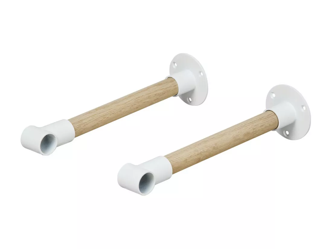 Penderie murale bois et métal blanc L100 cm ALMA