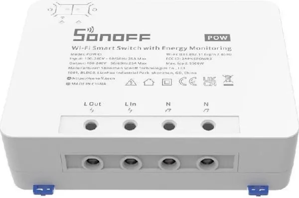 Sonoff POWR3, Intelligent kontakt, Hvid, 100 - 240 V, 50 / 60 Hz, 25 A, 162 mm