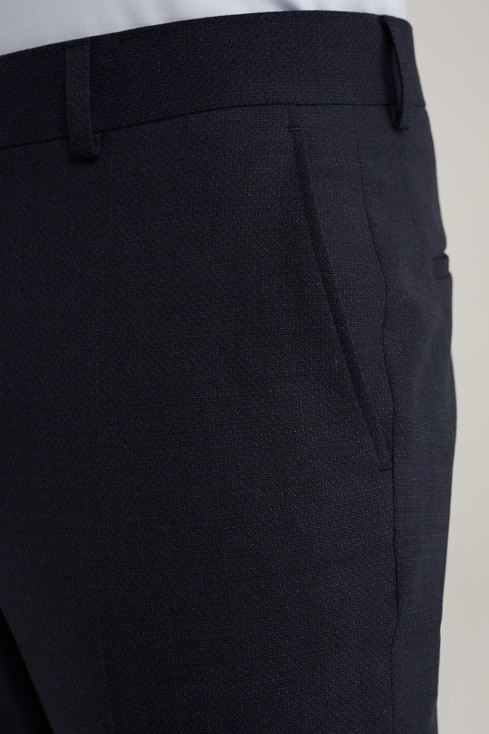 slim fit pantalon met jacquard-dessin Van Gils Donkerblauw