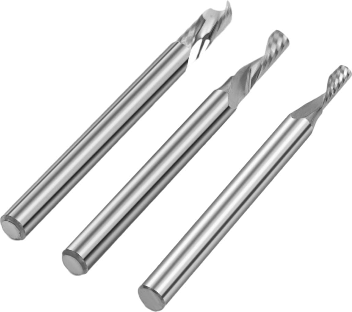 Twotrees  HRC55 3,175 mm Wolframstahl-Fräser Downcut 3er-Set    Fräser für Präzisionsarbeiten