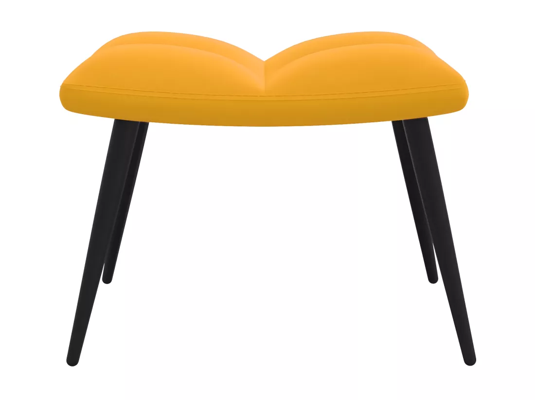 Chaise de relaxation avec repose-pied Jaune moutarde Velours