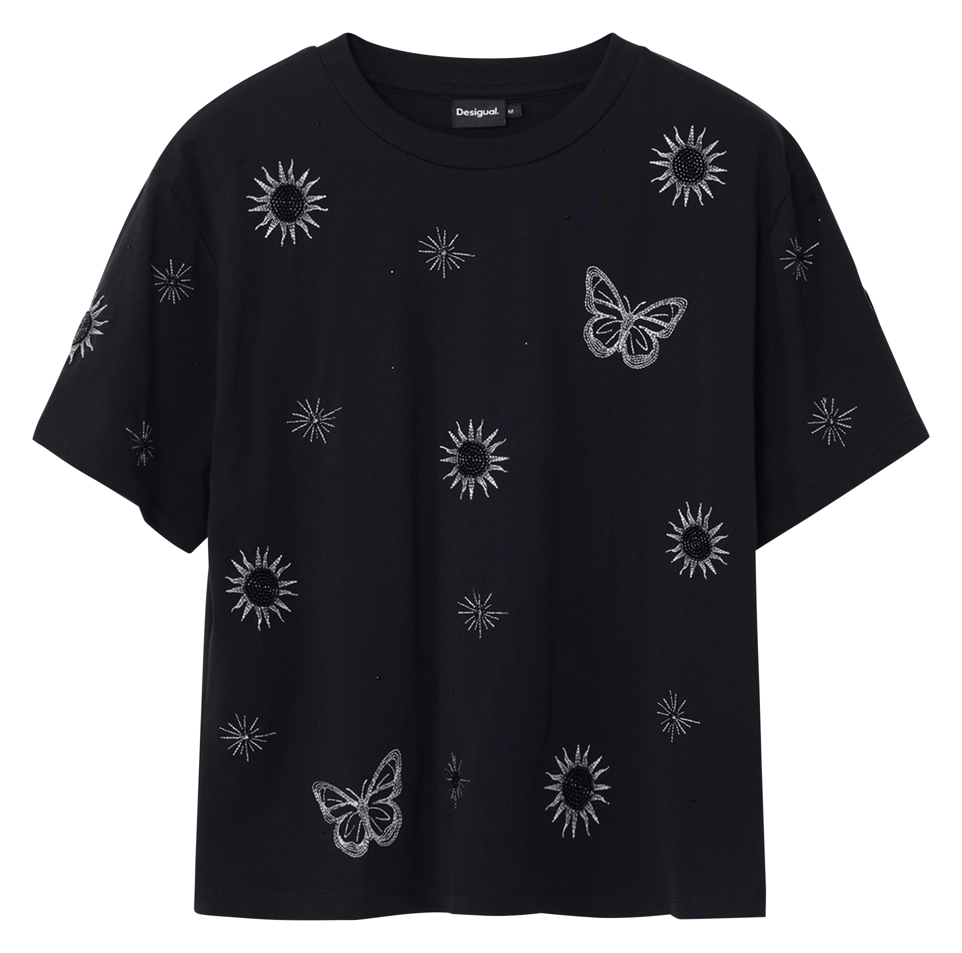 Tee-shirt col rond en coton | Noir