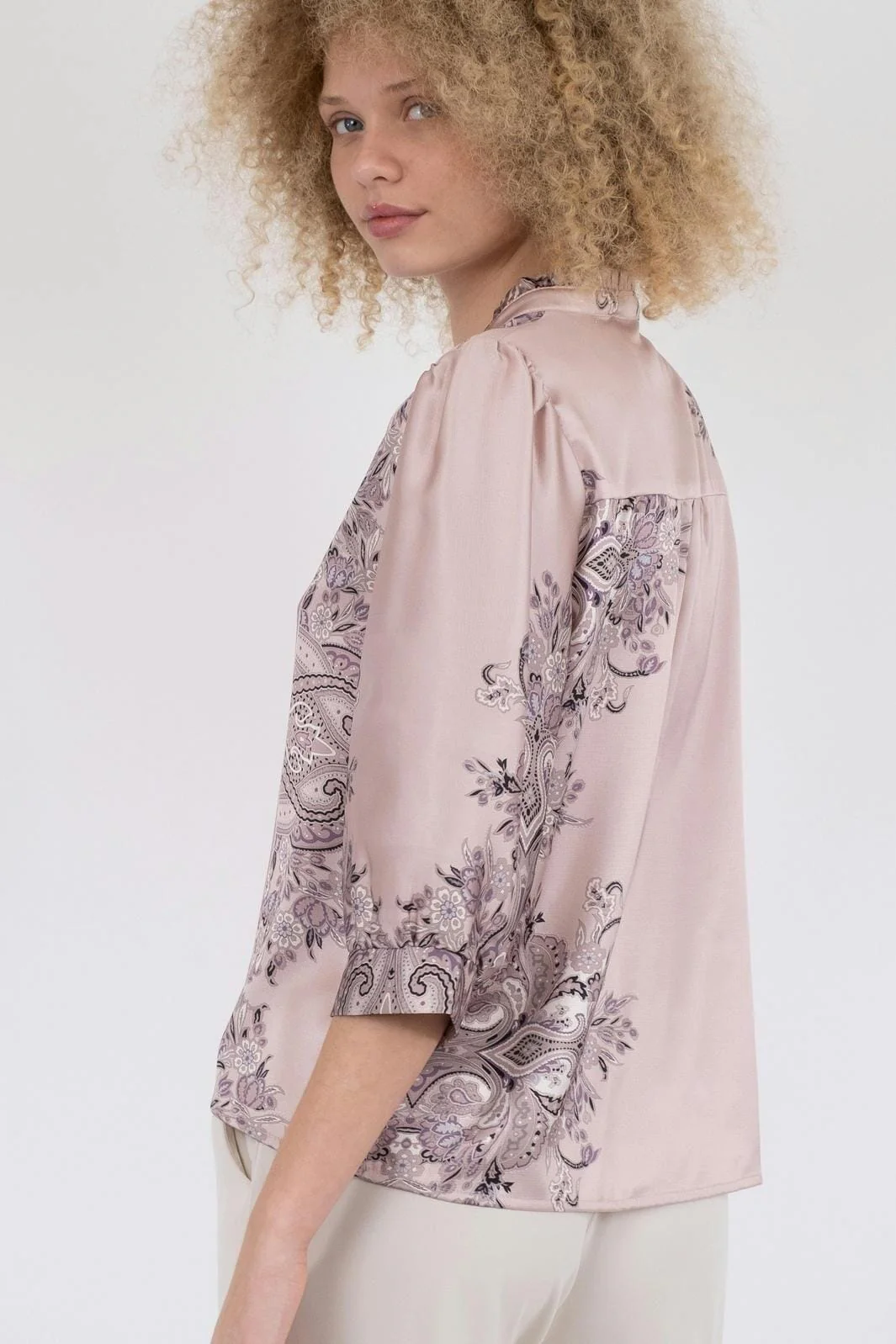 Neo Noir Roselle Paisley Border Blouse