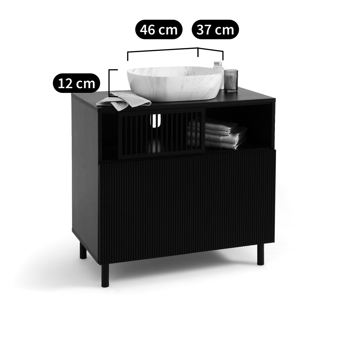 LA REDOUTE INTERIEURS<br>Lavatório oval de cerâmica com efeito mármore, Mabel
