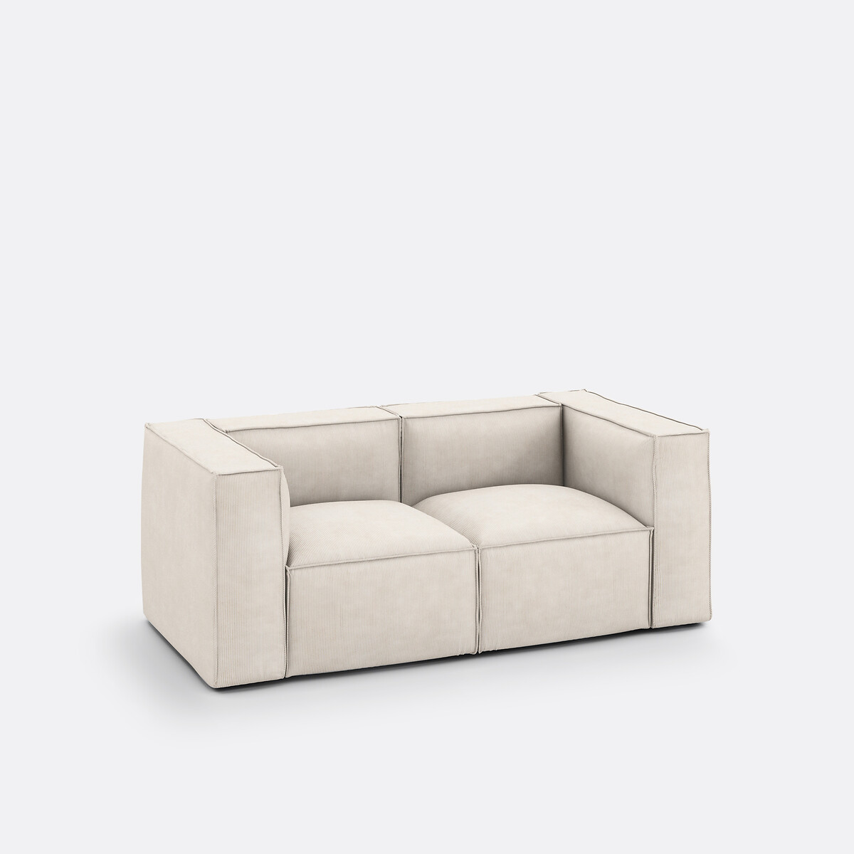 LA REDOUTE INTERIEURS<br>Sofá modular, 2 lugares, veludo cotelê, Seven