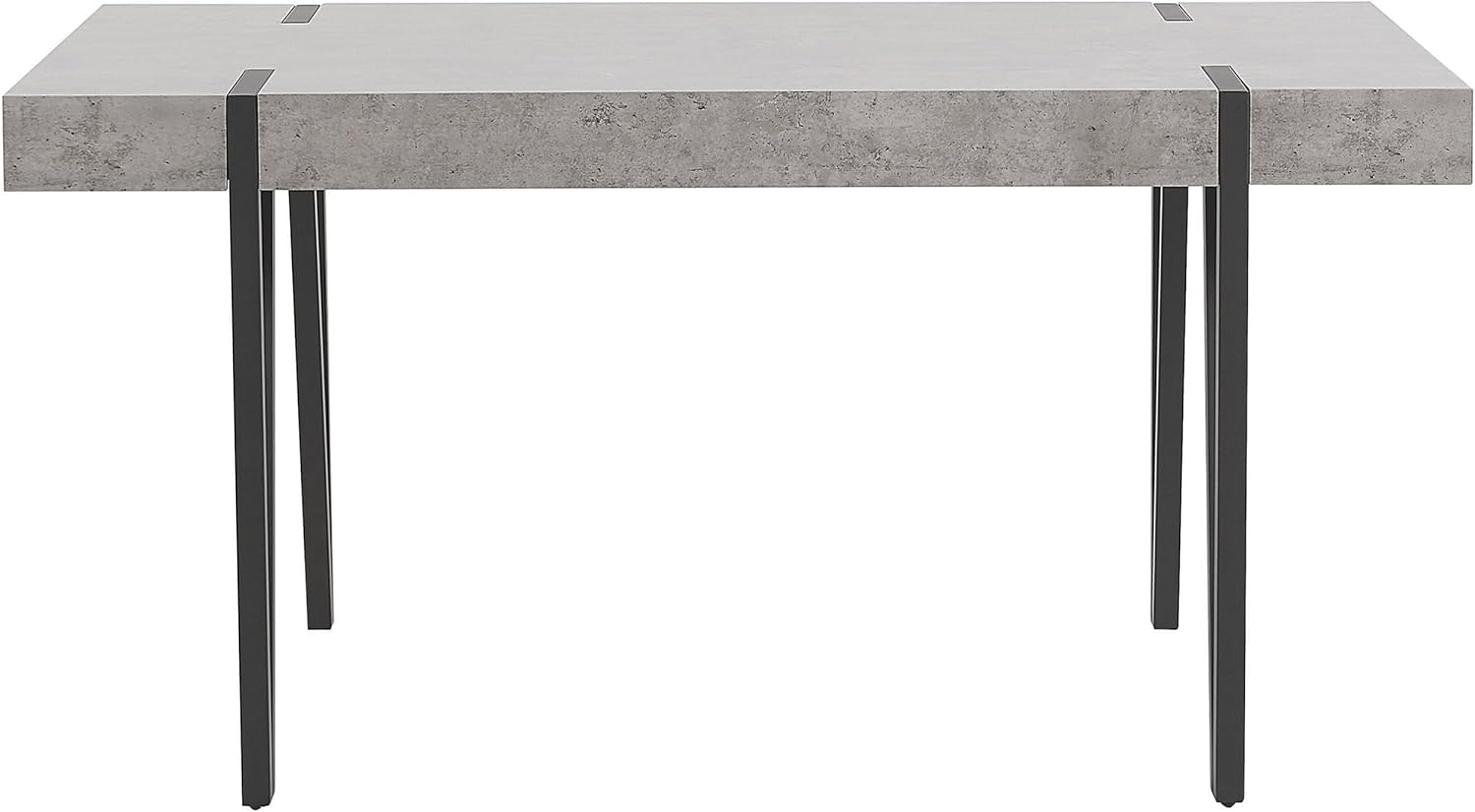 Beliani Robuster Esstisch mit industriellem Design in Betonoptik/Schwarz 150x90 cm Adena