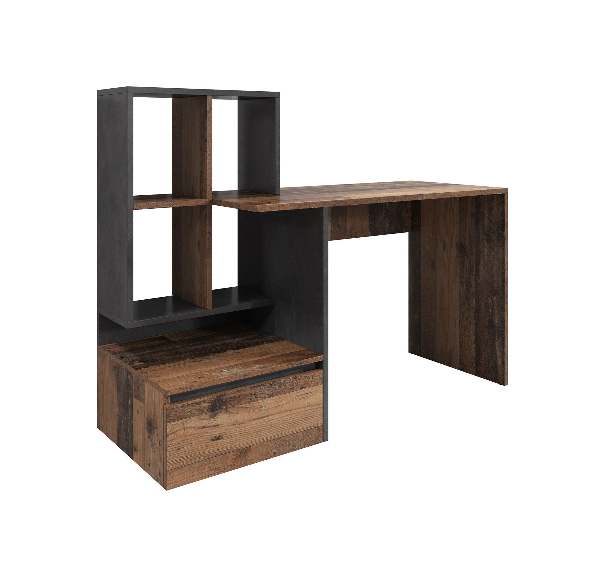Pierre 2 - Bureau - Donker eiken/antraciet - 145x52 cm